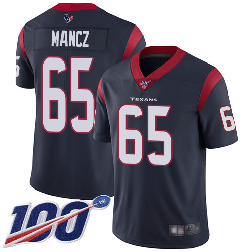 Houston Texans Limited Navy Blue Men Greg Mancz Home Jersey NFL Football #65 100th Season Vapor Untouchable